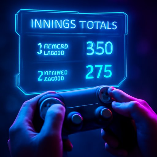 3k77 scoreboard showing innings totals